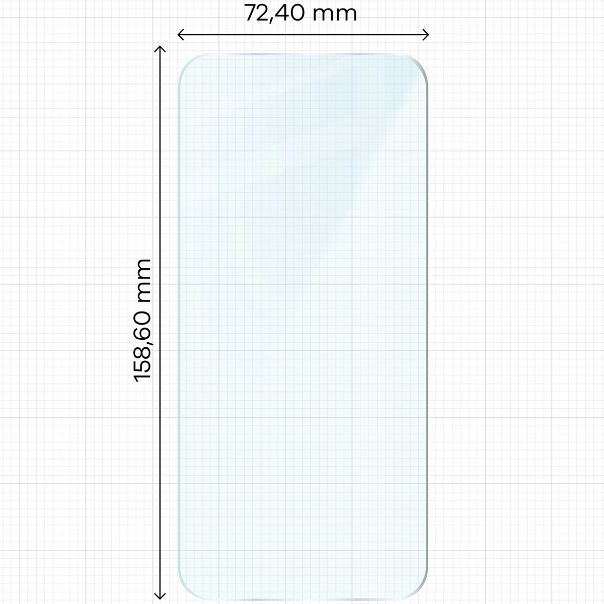 Miarka z wymiarami szkła hartowanego Bizon Glass Clear Pack do Google Pixel 11 Pro XL
