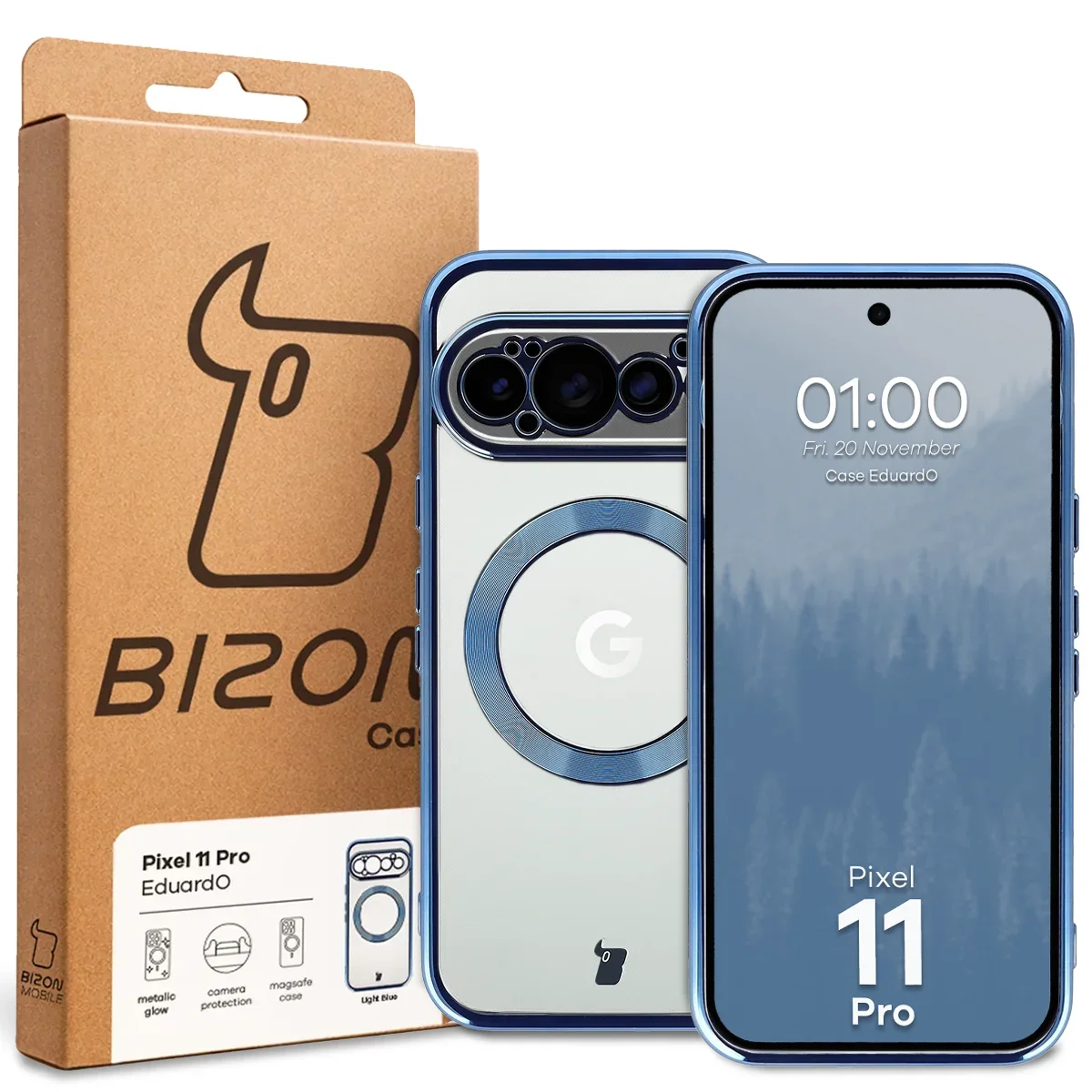 Front of the Bizon Case box with a dedicated label for Google Pixel 11 Pro