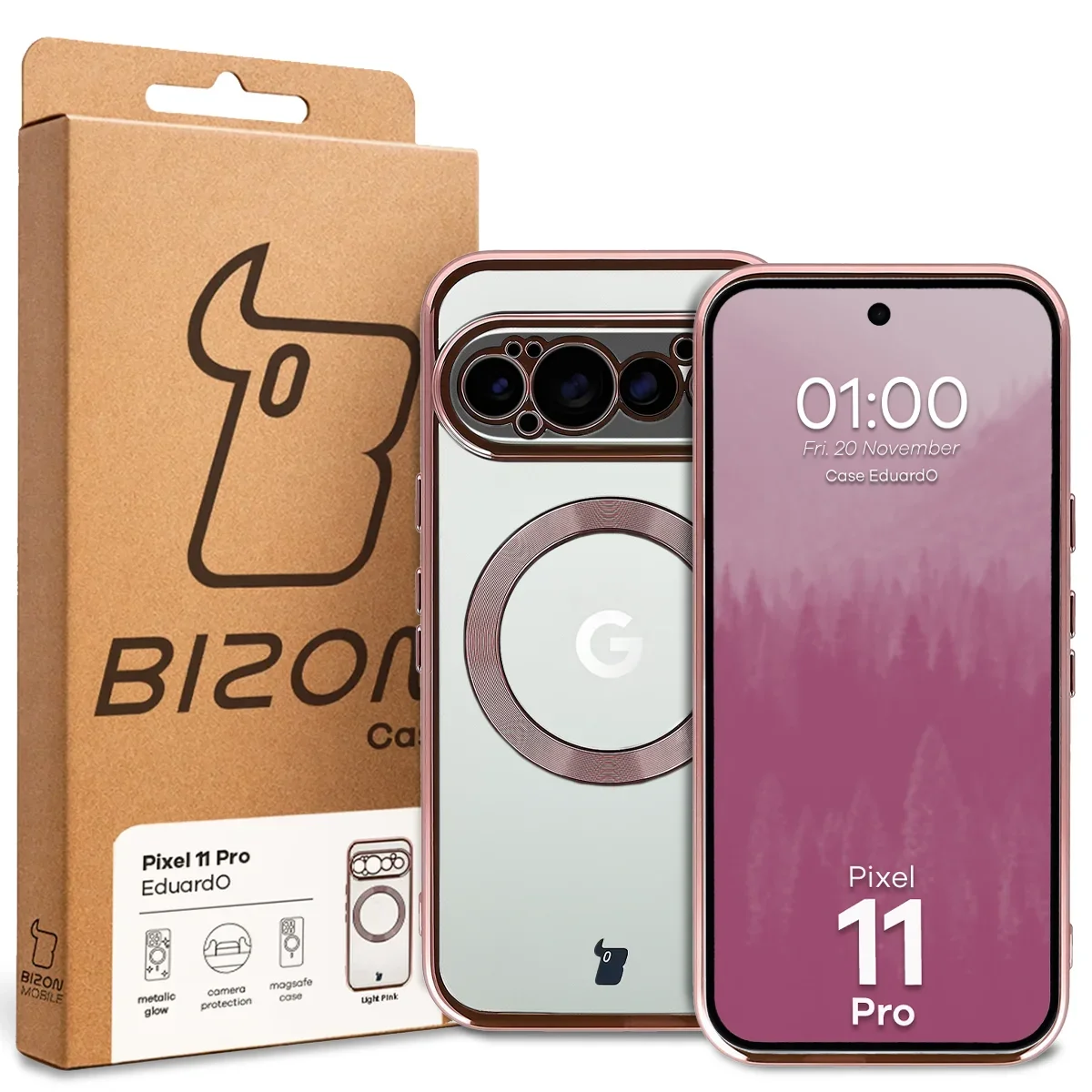 Front of the Bizon Case box with a dedicated label for Google Pixel 11 Pro