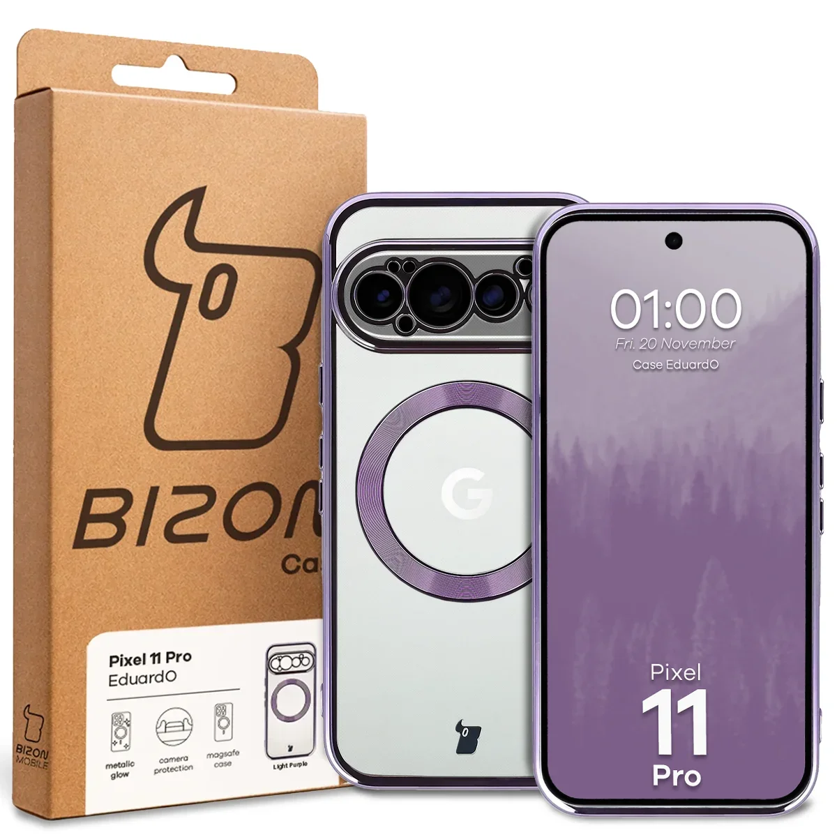 Front of the Bizon Case box with a dedicated label for Google Pixel 11 Pro