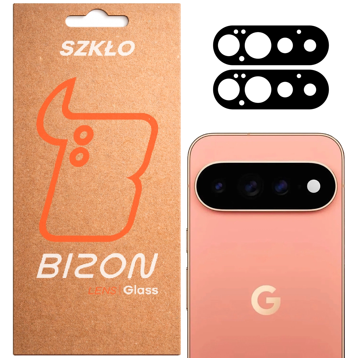 Pudełko i 2 sztuki szkła na aparat Bizon Glass Lens do Google Pixel 11 Proi