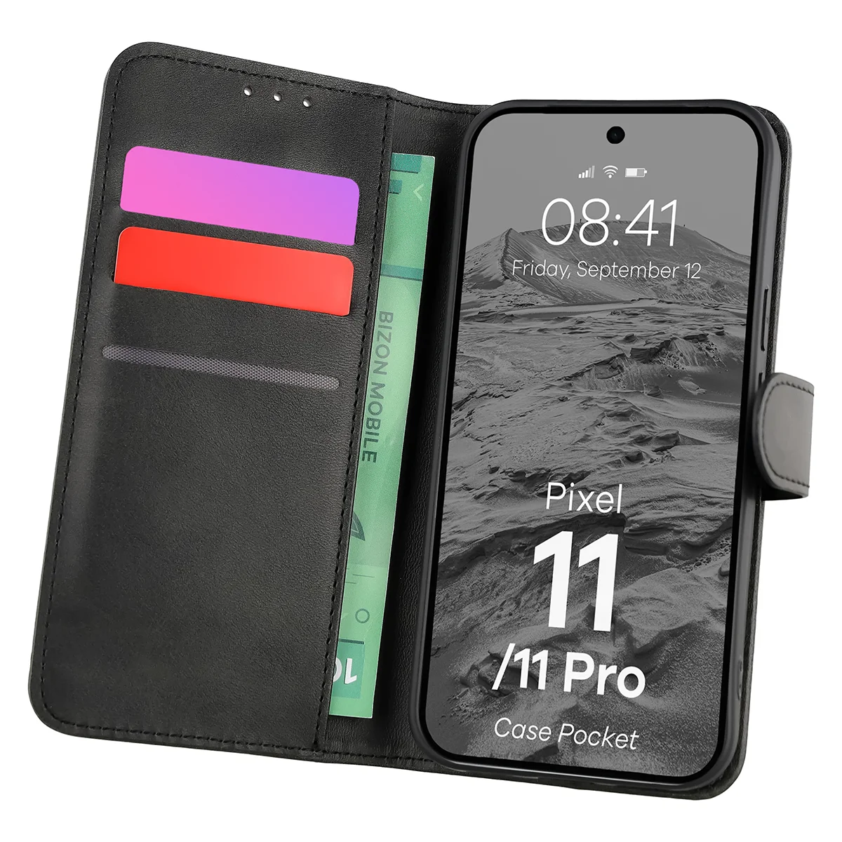 Flip case with card slots Bison Case Pocket for Google Pixel 11 / 11 Pro