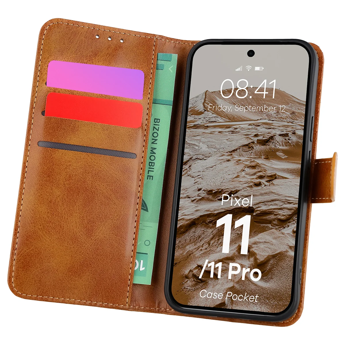 Flip case with card slots Bison Case Pocket for Google Pixel 11 / 11 Pro
