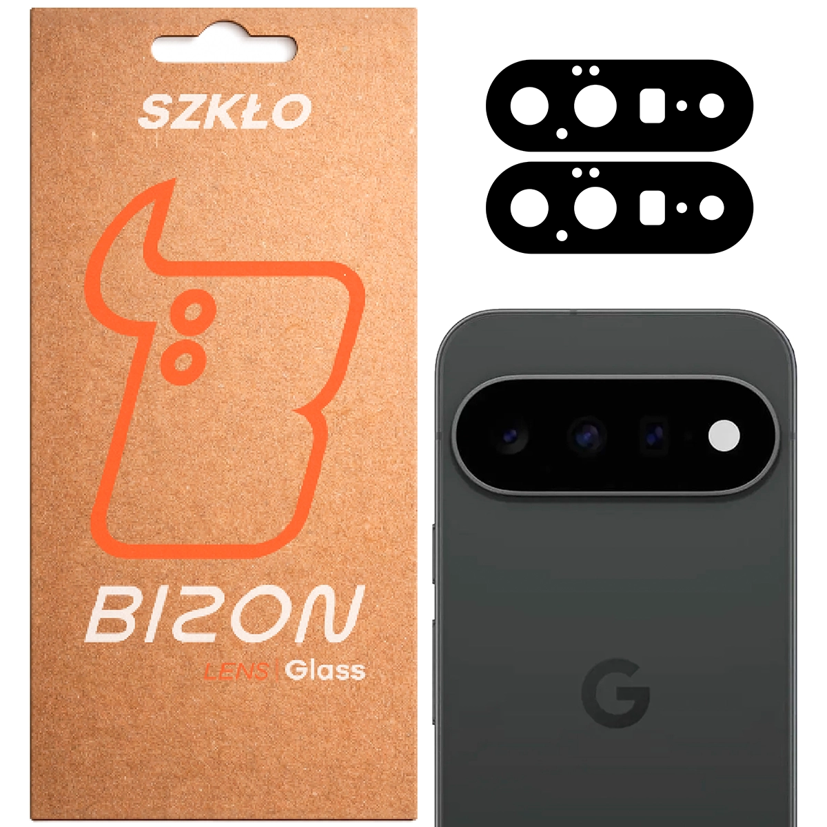 Krabička a 2 kusy skla na fotoaparát Bizon Glass Lens pro Google Pixel 11