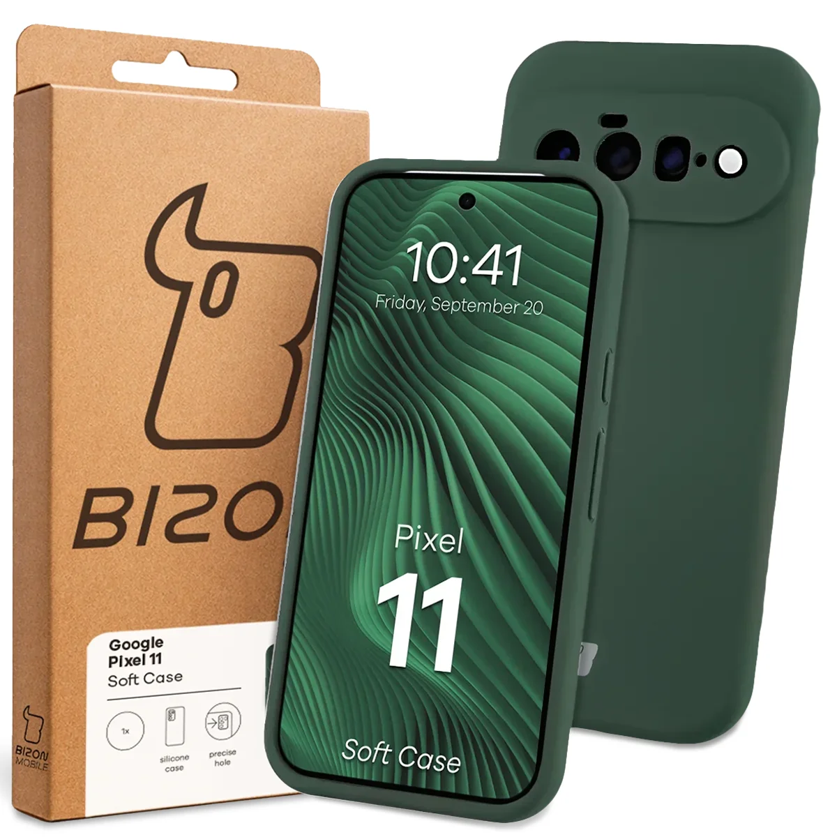 Front of the Bison Case box with a dedicated label for Google Pixel 11