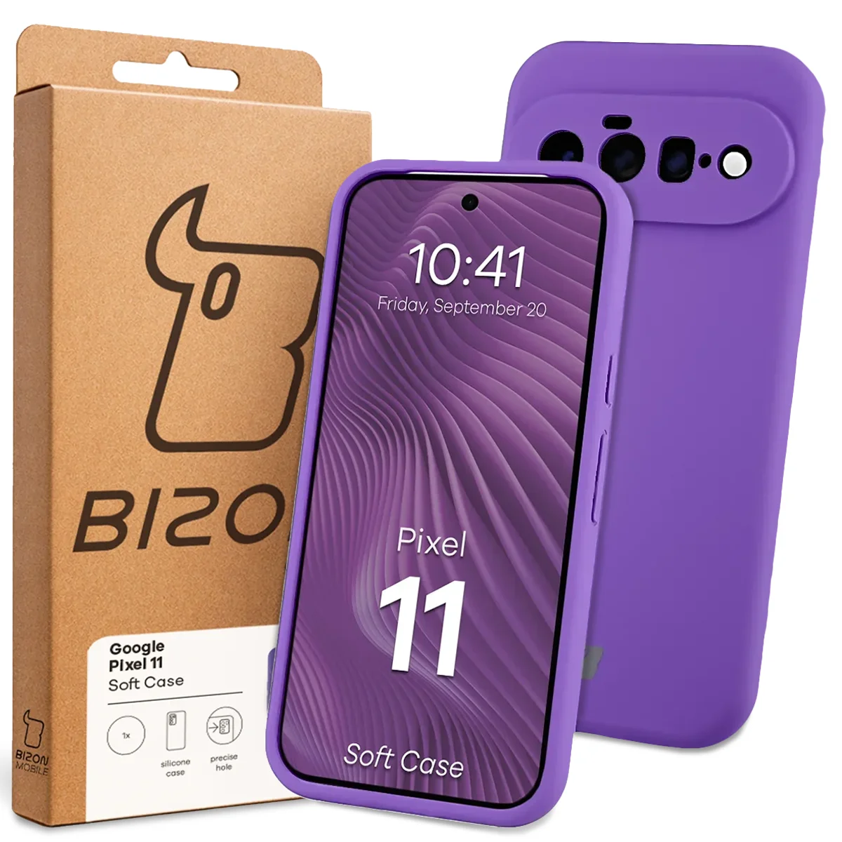 Front of the Bison Case box with a dedicated label for Google Pixel 11
