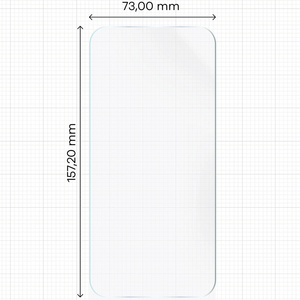 Miarka z wymiarami folii hydrożelowej Bizon Glass Hydrogel Front do Google Pixel 6 Pro