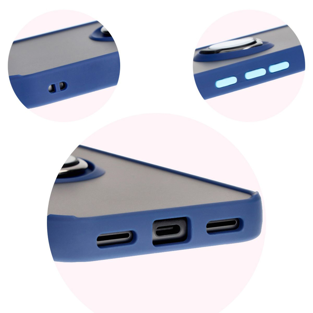 Decupaje precise, capace integrate și decupaj pentru cordon în husa Bizon Case Hybrid Ring