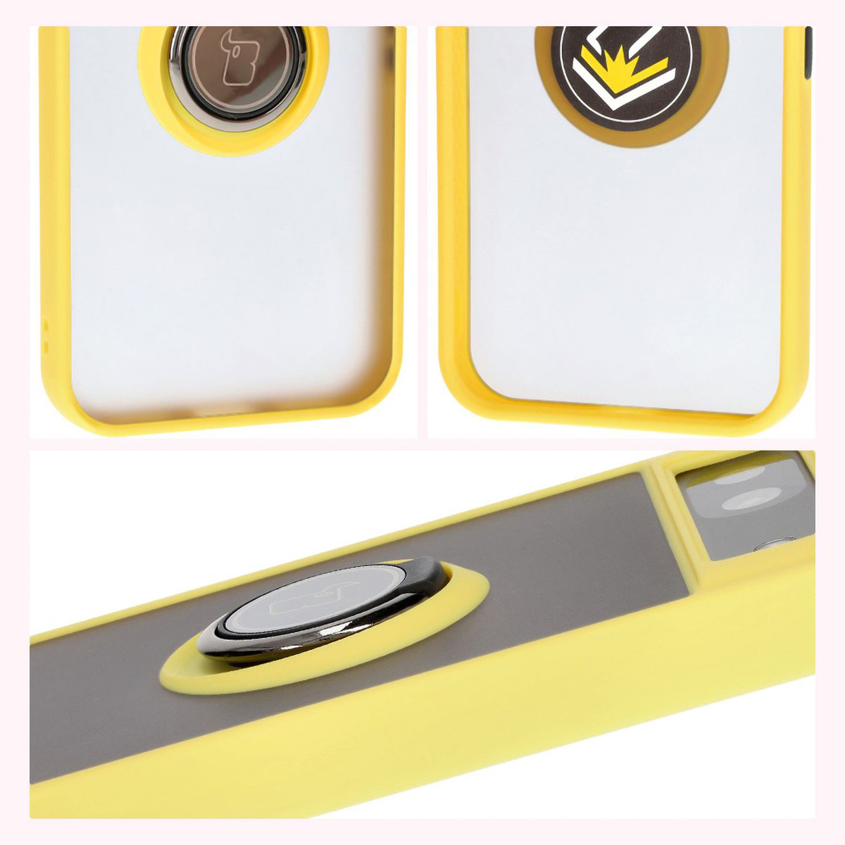 Caracteristici Bizon Case Hybrid Ring: ramă antiderapantă și design mat