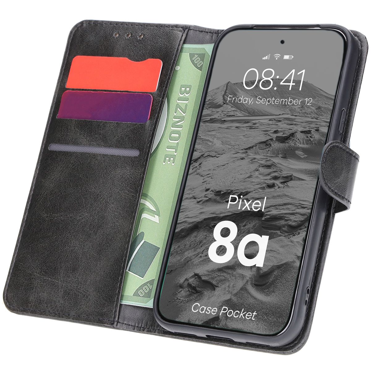 Bison Case Pocket Flip Case for Google Pixel 8a