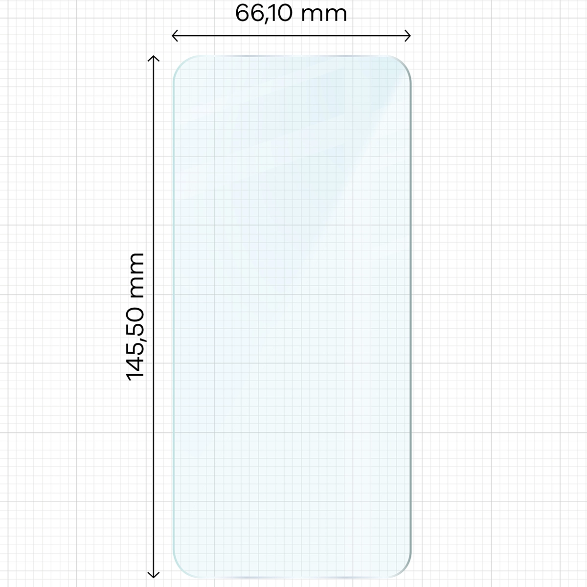 Miarka z wymiarami szkła hartowanego Bizon Glass Clear Duo do Google Pixel 8a
