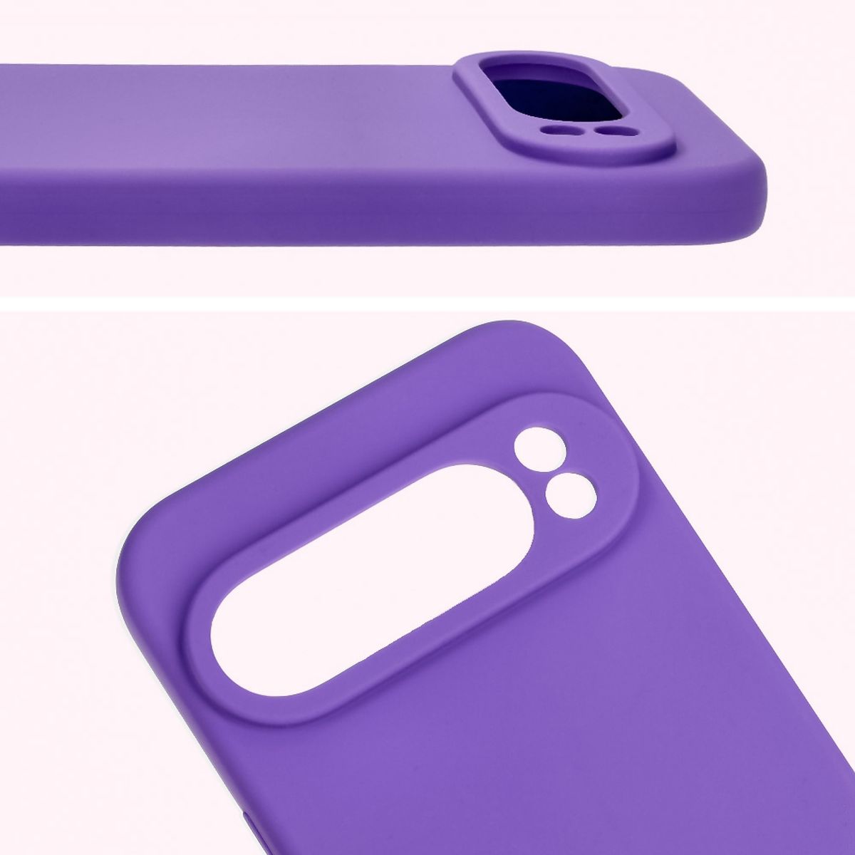 Zbliżenie na wycięcia na obiektywy w etui Bizon Soft Case