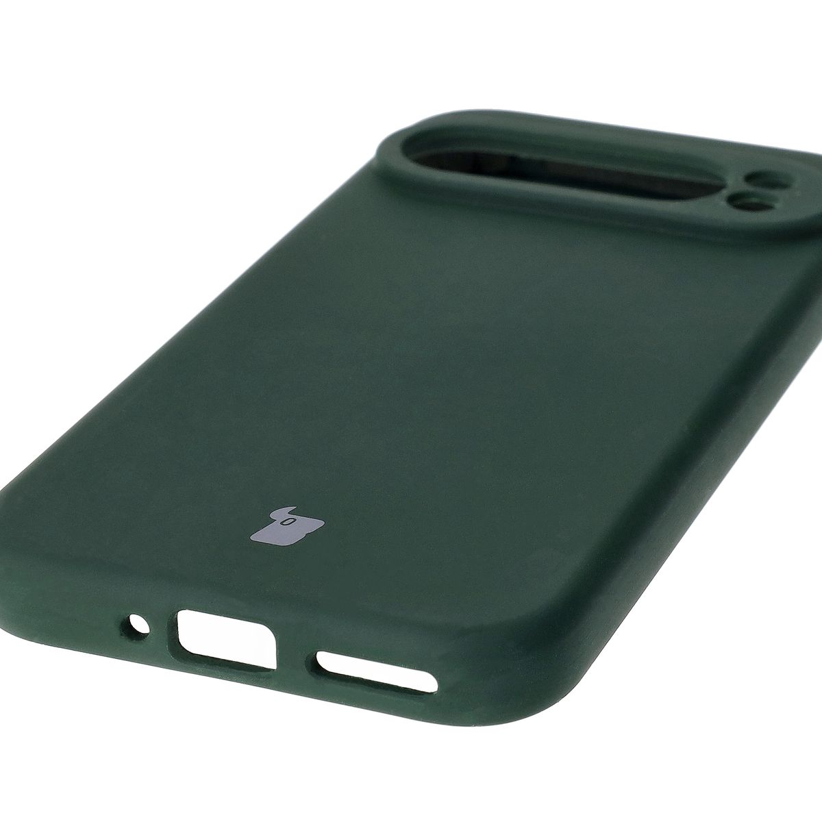 Nahaufnahme der präzisen Ausschnitte und der Möglichkeit des kabellosen Ladens in der Bizon Soft Case