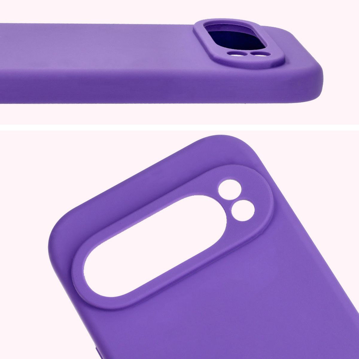 Zbliżenie na wycięcia na obiektywy w etui Bizon Soft Case