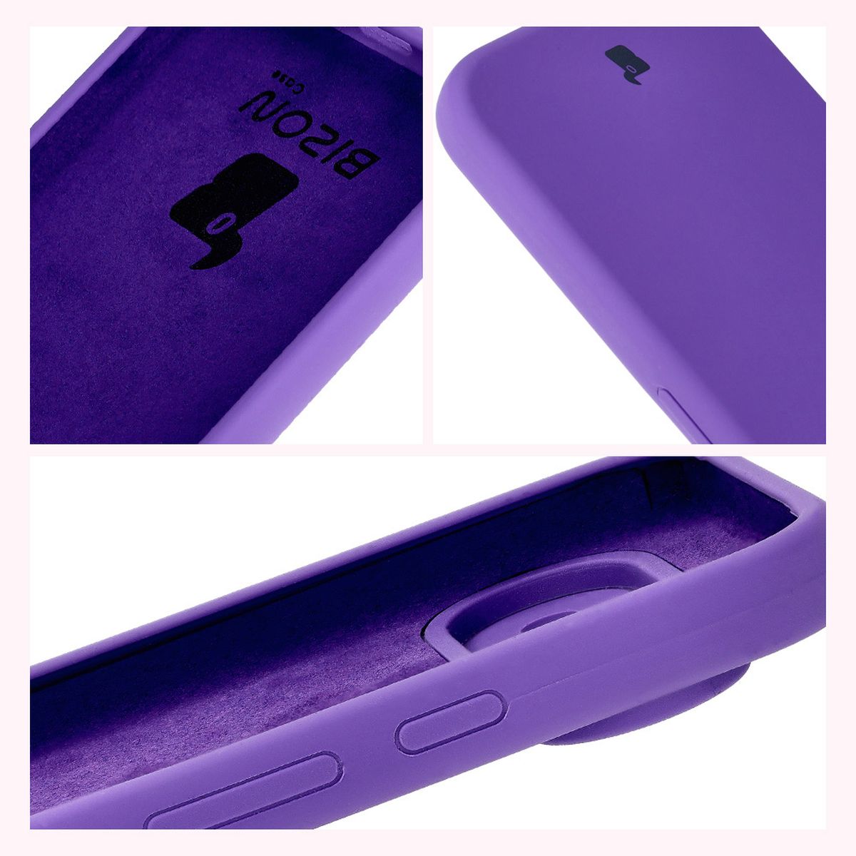 Construcția husei Bizon Soft Case: capace integrate, margini ridicate și căptușeală din microfibră