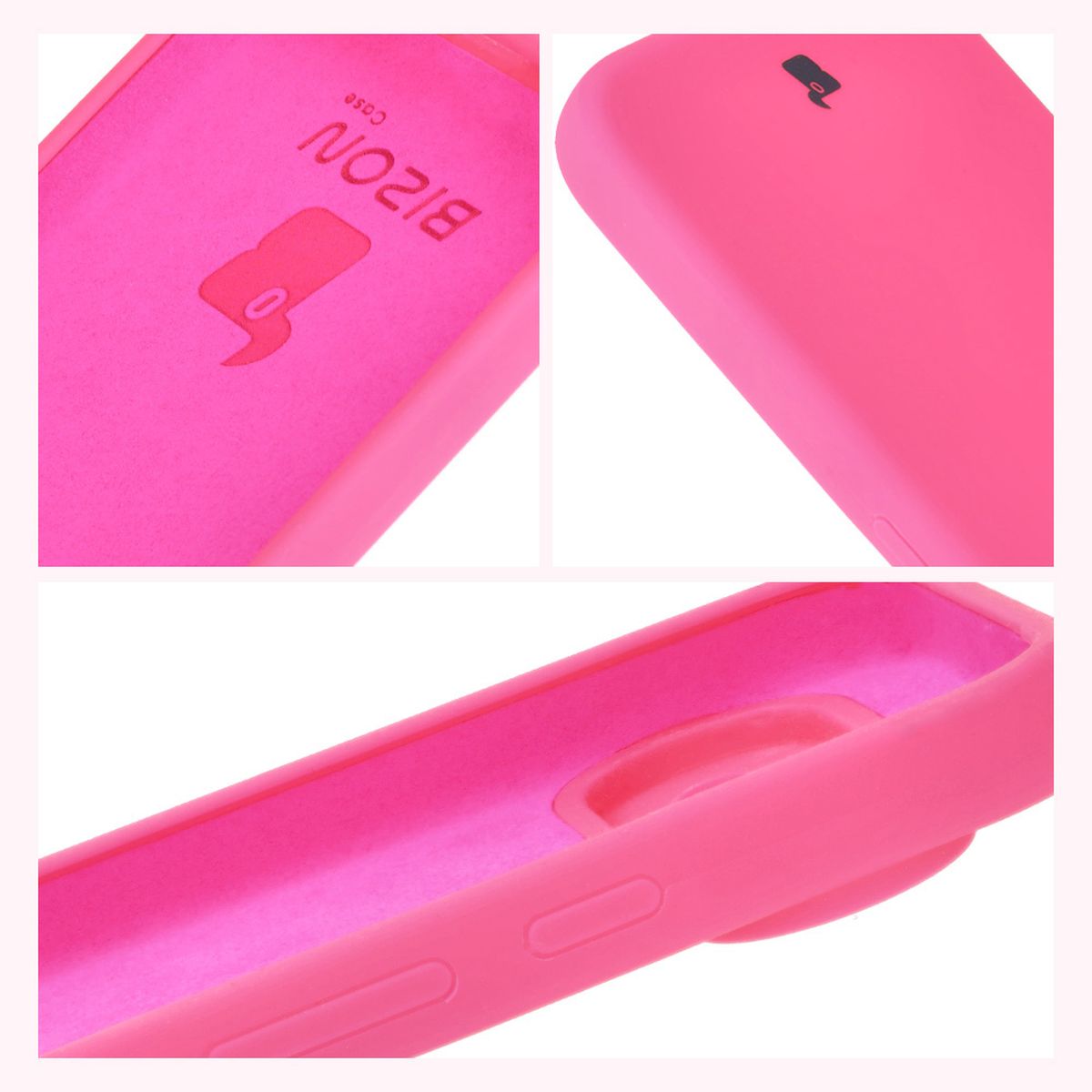 Bizon Soft Case design: integrated covers, raised edges, and microfiber lining