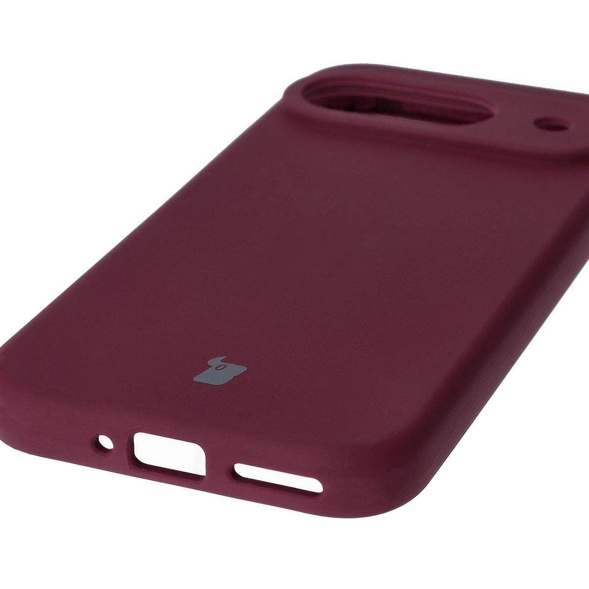 Nahaufnahme der präzisen Ausschnitte und der Möglichkeit des induktiven Ladens im Etui Bizon Soft Case