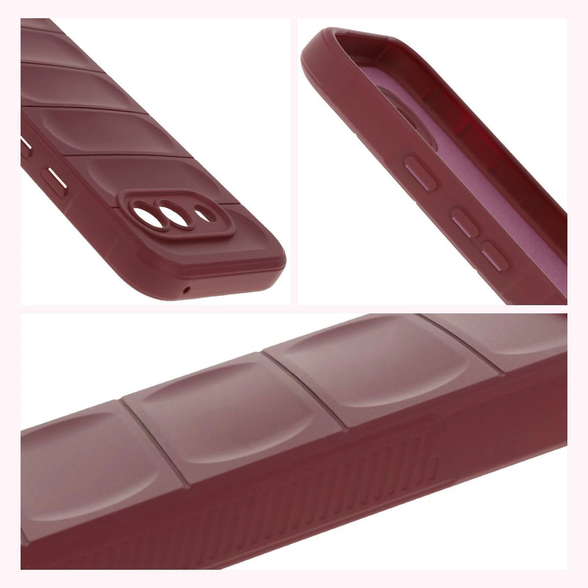 Strukturierte Seiten und erhöhte Kanten des Displays und der Kamera im Bizon Case Tur Etui