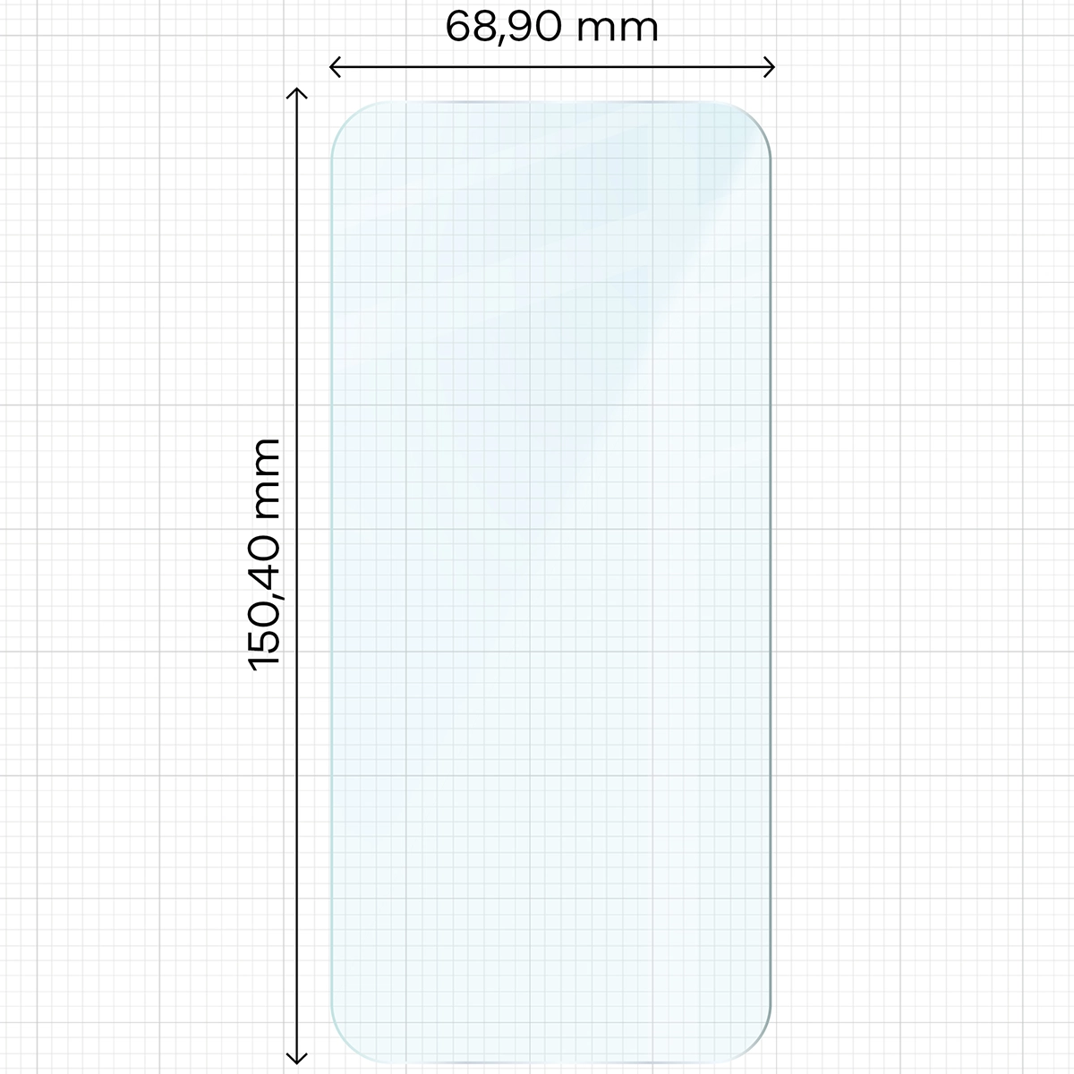 Miarka z wymiarami szkła hartowanego Bizon Glass Clear Duo do Google Pixel 9a