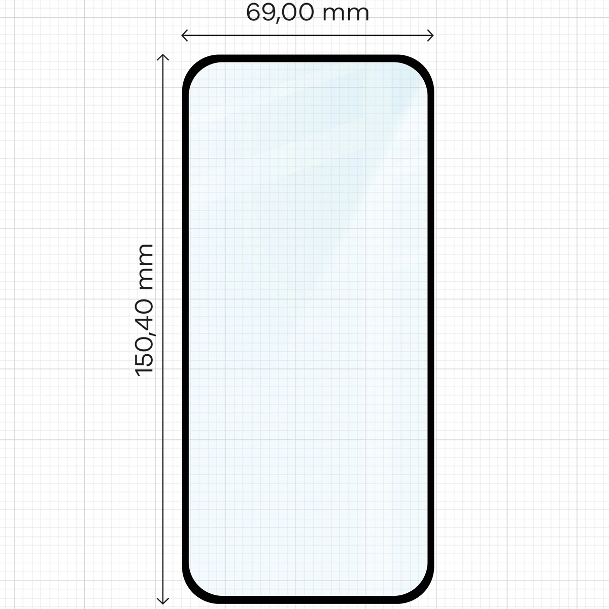Miarka z wymiarami szkła hartowanego Bizon Glass Edge 2 do Google Pixel 9a