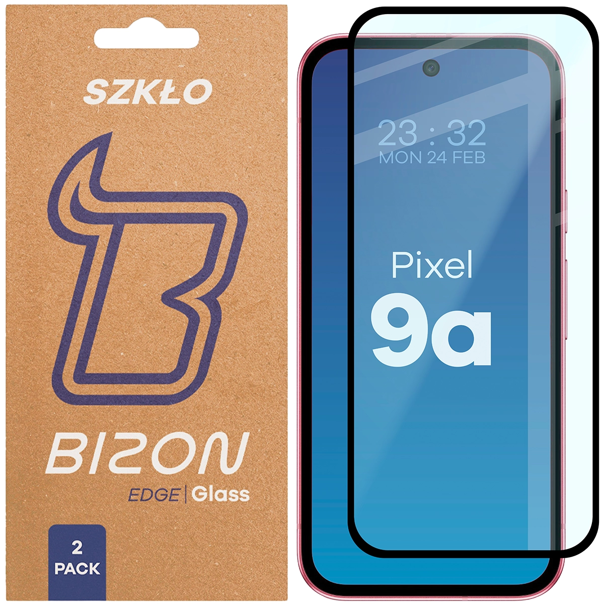 Szkło hartowane na cały ekran Bizon Glass Edge Duo dla Google Pixel 9a