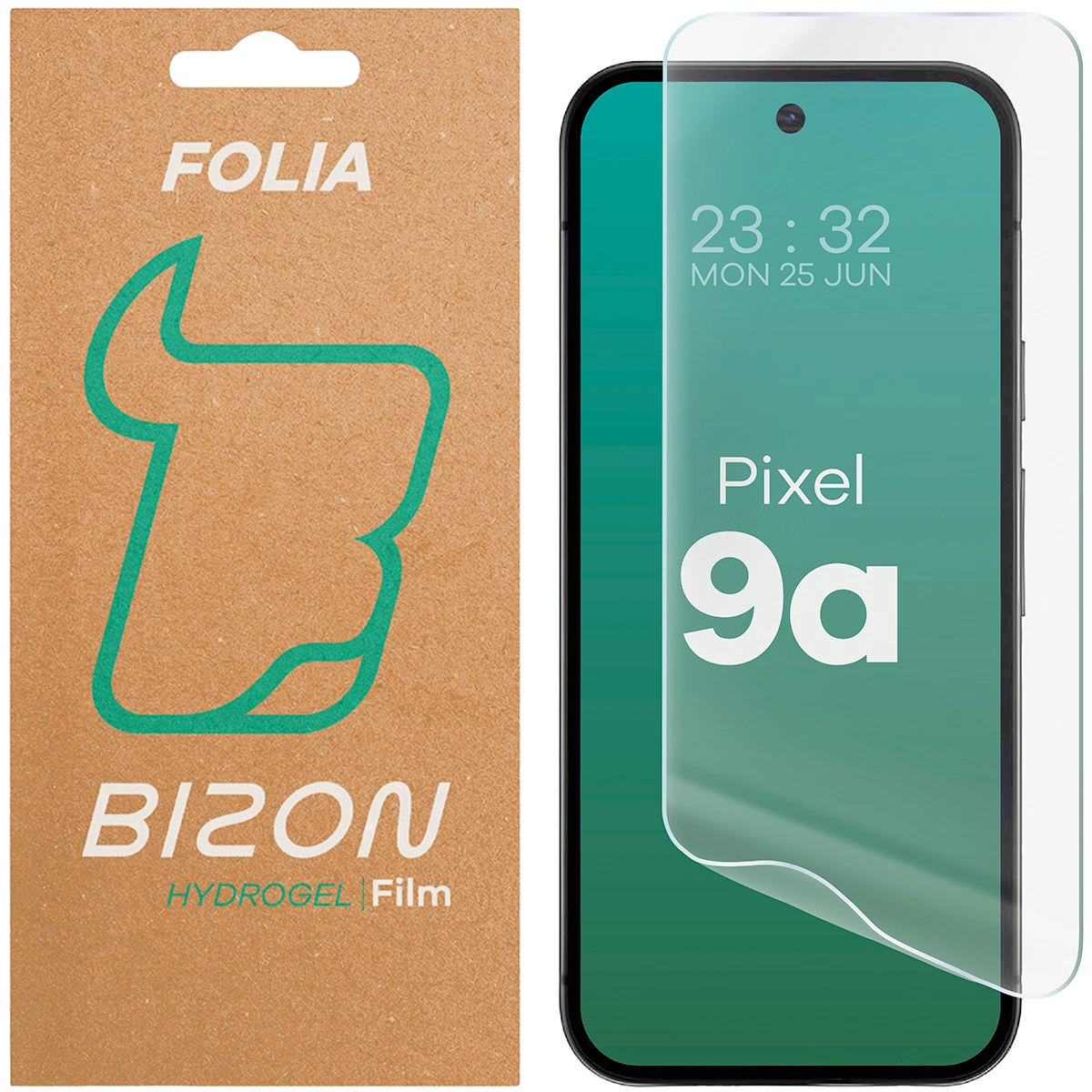 Pudełko i folia hydrożelowa na ekran Bizon Glass Hydrogel Front do Google Pixel 9a