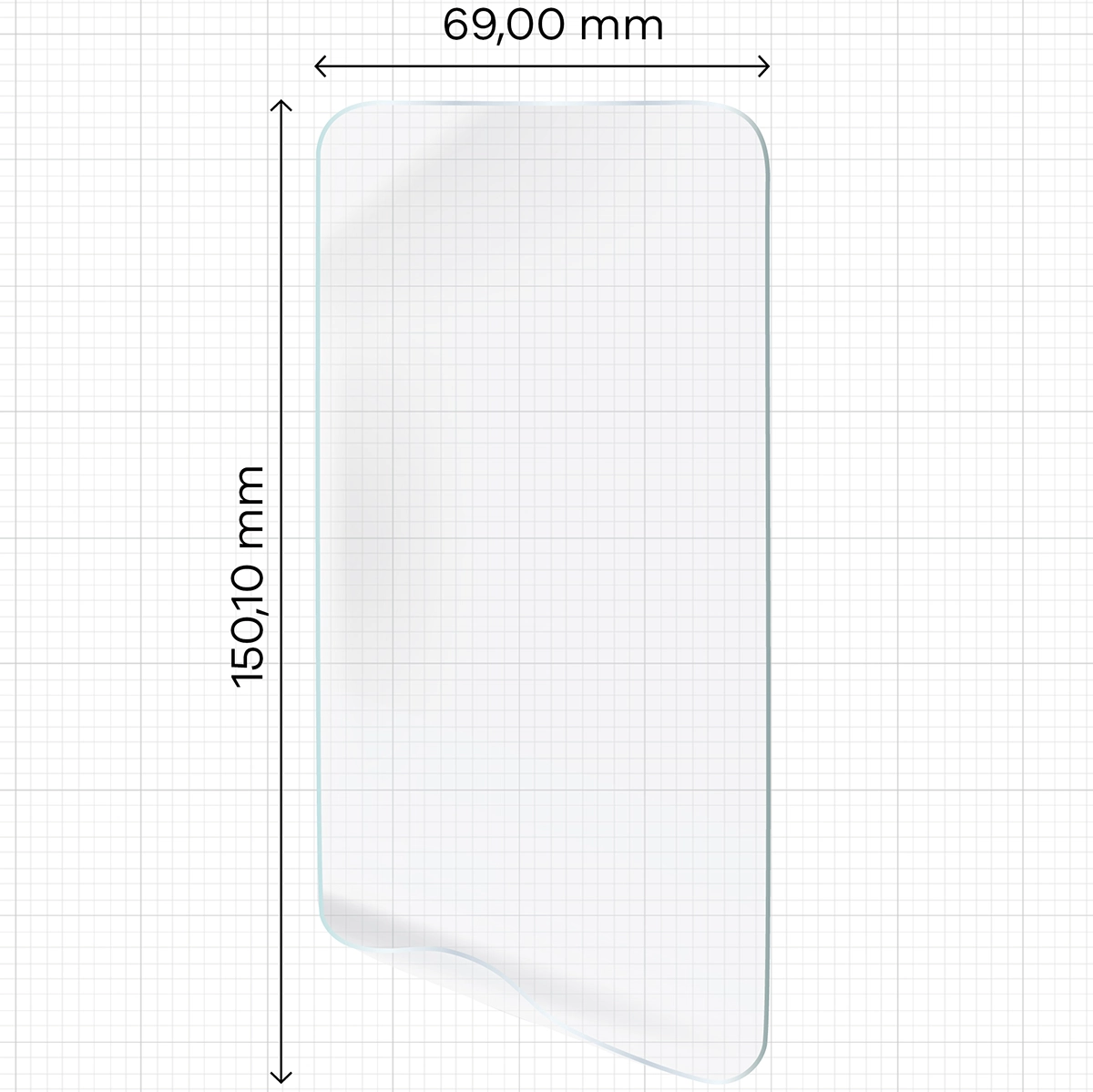 Wymiary dla folii hydrożelowej na ekran Bizon Glass Hydrogel Front