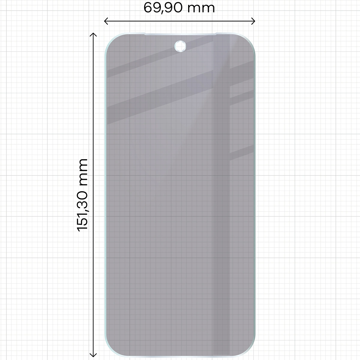 Wymiary szkła Bizon Glass Mule Shadow do Pixel 9a