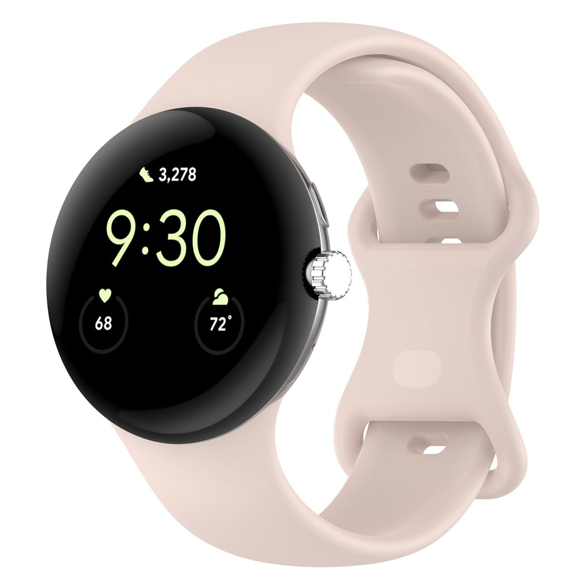 Silikonarmband Bizon Strap Watch Silicone für Google Pixel Watch 3/Watch 2/Watch 1 41mm, hellrosa