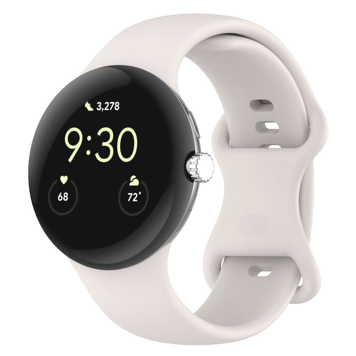 Bizon Strap Watch Silicone for Google Pixel Watch 3/Watch 2/Watch 1 41mm, pearl