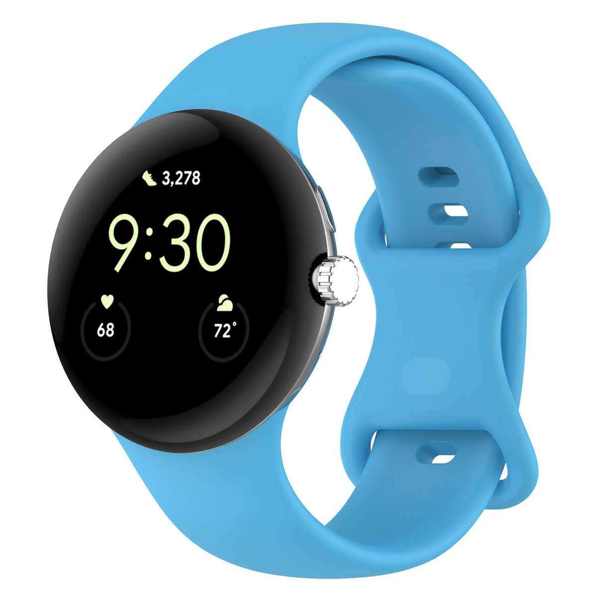 Silikonarmband Bizon Strap Watch Silicone für Google Pixel Watch 3/Watch 2/Watch 1 41mm, blau