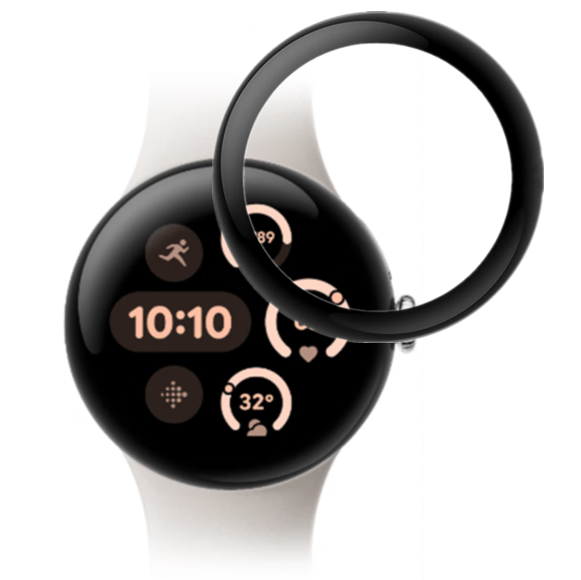 Hybridglas mit schwarzem Rahmen, perfekt angepasst an Google Pixel 3 41 mm