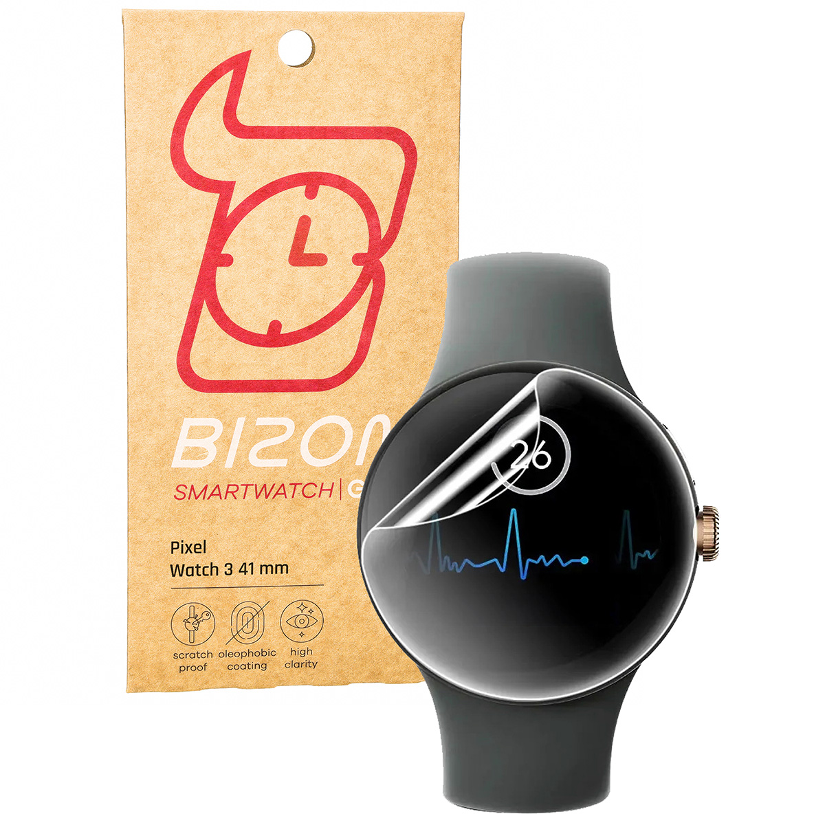 Bizon Glass Watch Hydrogel for Google Pixel Watch 3 41 mm