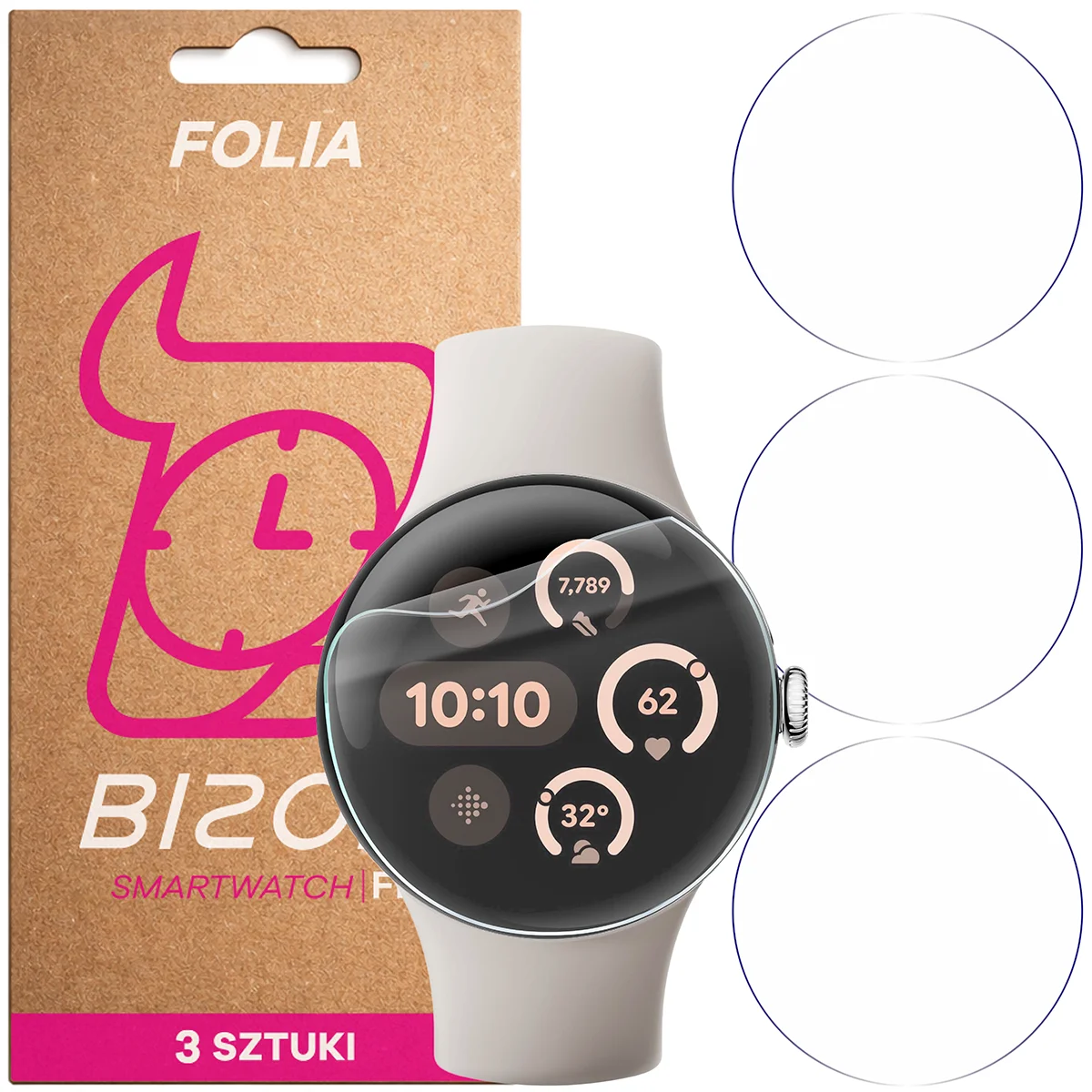 Folia hydrożelowa Bizon Watch Film HydroFlex dla Google Pixel Watch 3 41 mm