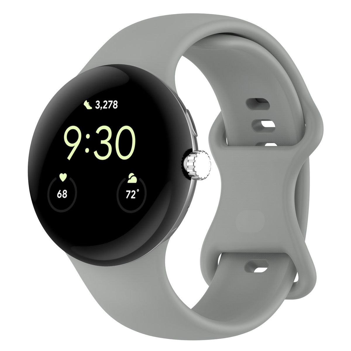 Silicone strap Bizon Strap Watch Silicone for Google Pixel Watch 3 (45mm), grey