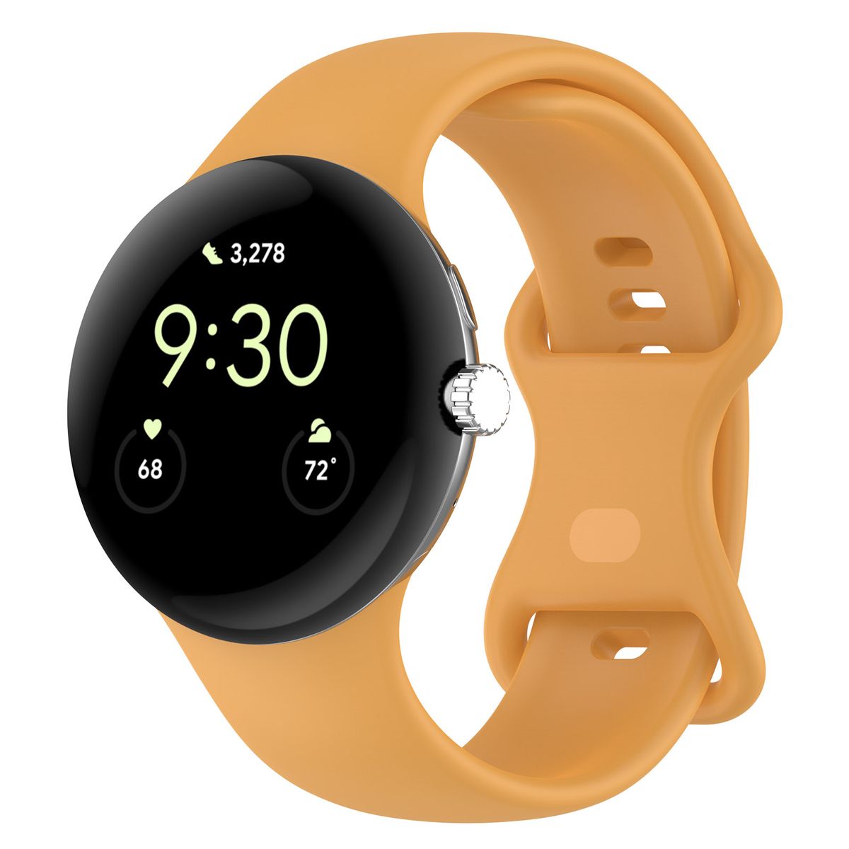 Bison Strap Watch Silicone for Google Pixel Watch 3 (45mm), yellow