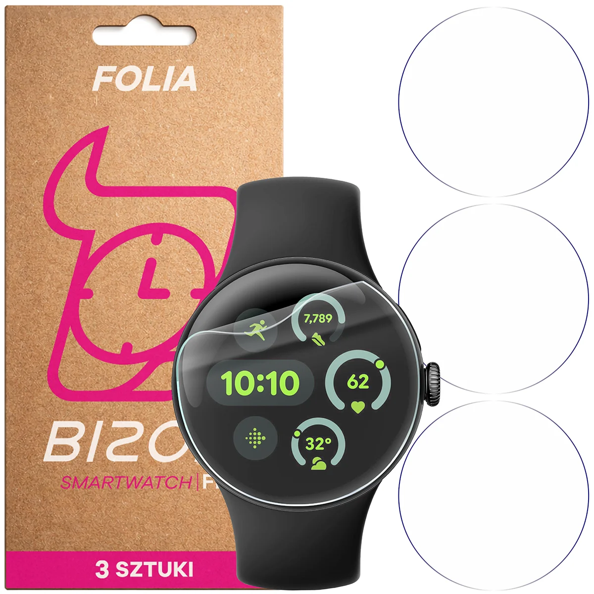Folia hydrożelowa Bizon Watch Film HydroFlex dla Google Pixel Watch 3 45 mm