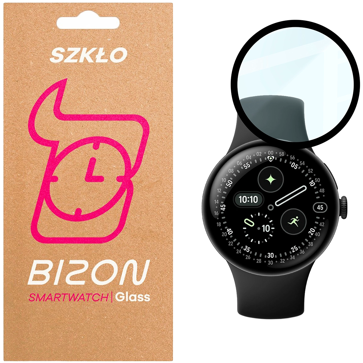 Szkło hybrydowe na smartwatch Bizon Glass Watch Edge dla Google Pixel Watch 4 41 mm
