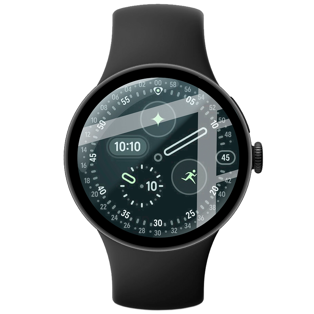 Szkło hybrydowe z czarną ramką idealnie dopasowane do Google Pixel Watch 4 41 mm