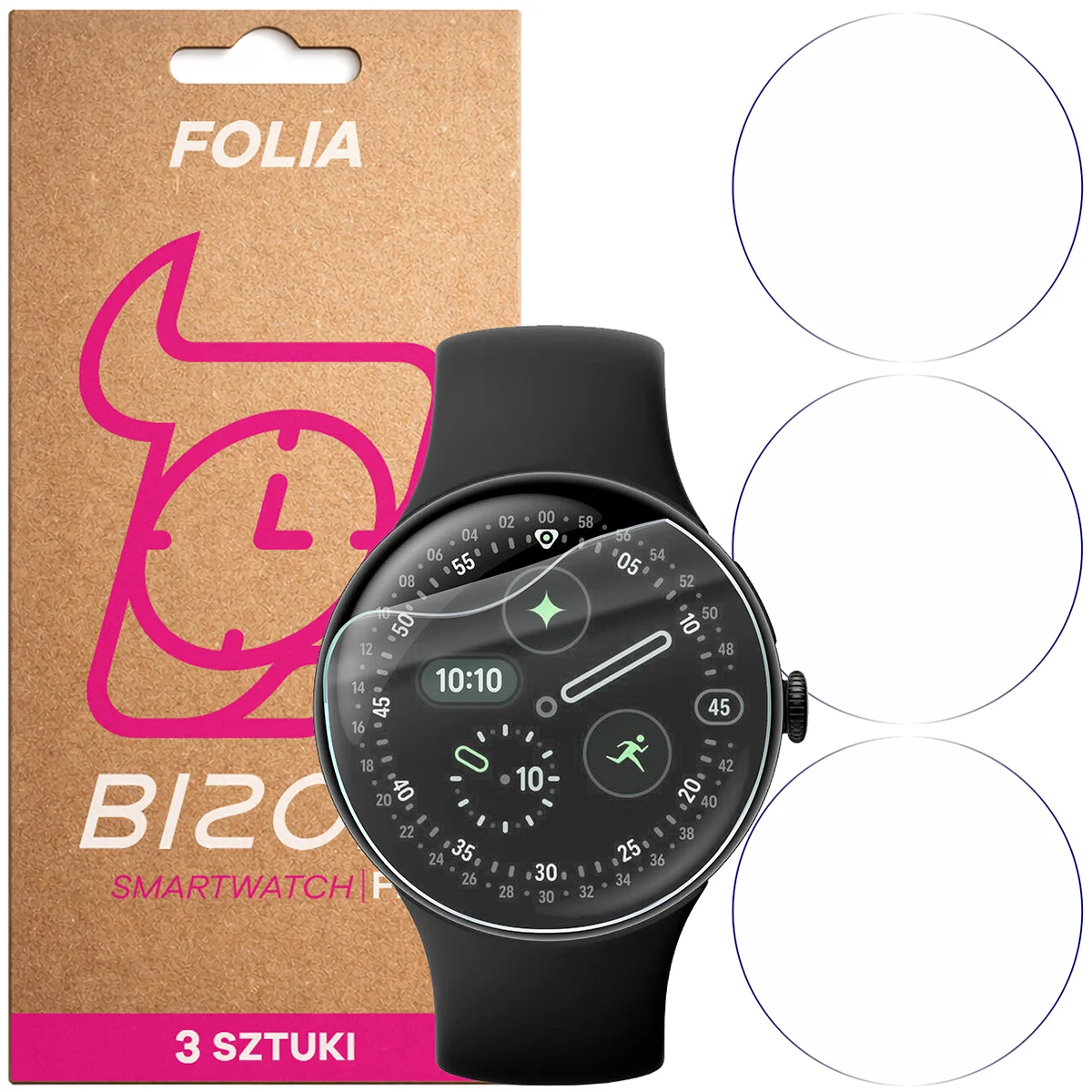 Folia hydrożelowa Bizon Watch Film HydroFlex dla Google Pixel Watch 4 45 mm