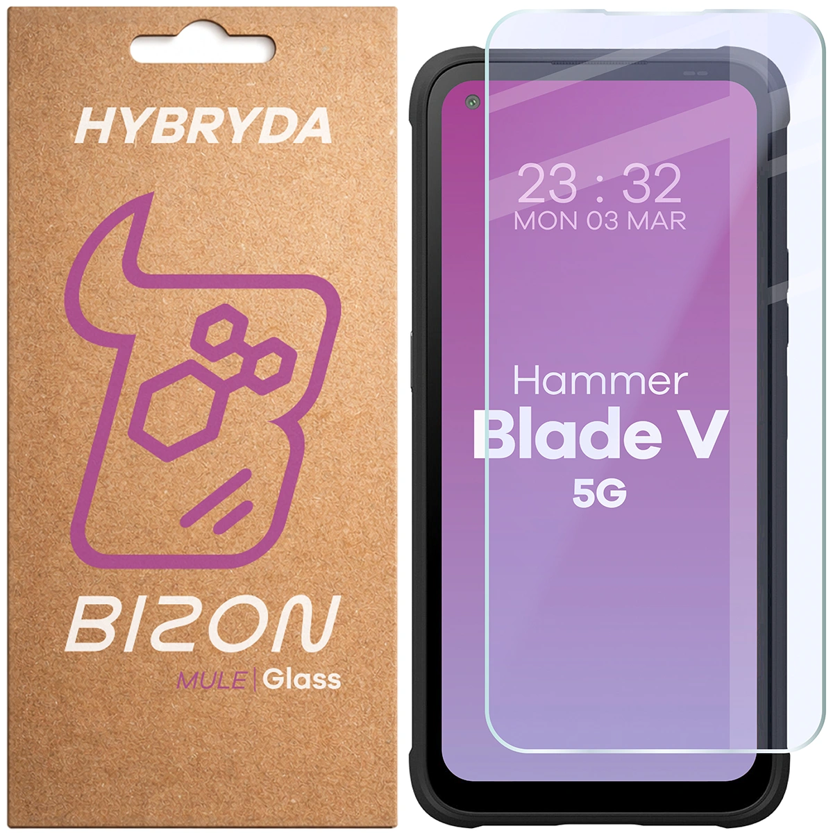 Szkło hybrydowe na ekran Bizon Glass Mule do HAMMER Blade V 5G