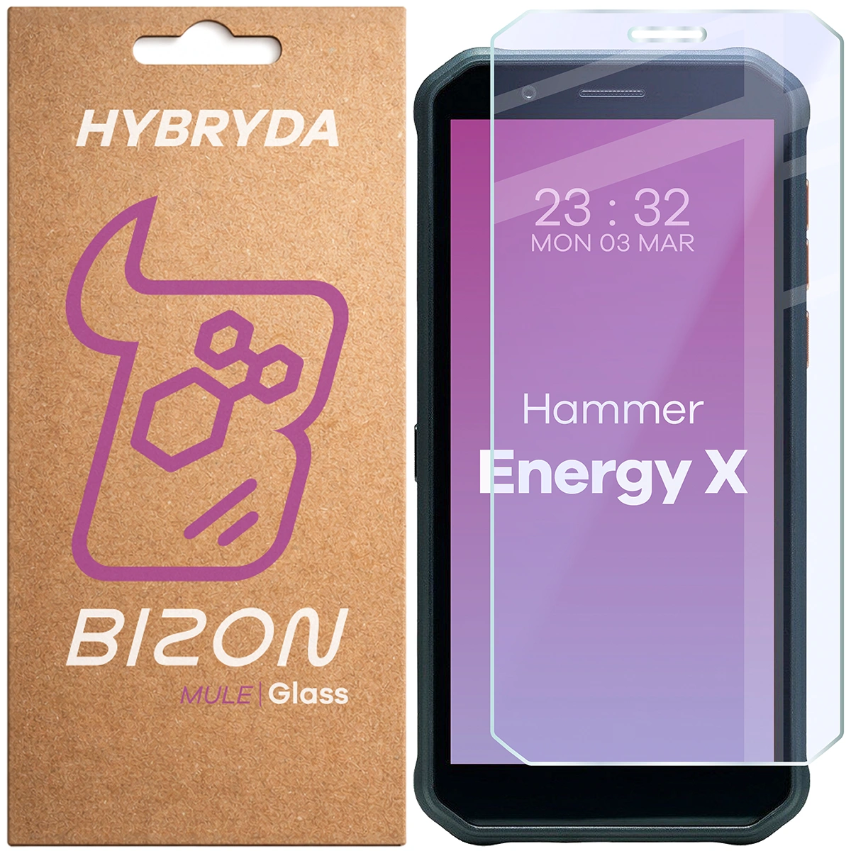 Szkło hybrydowe na ekran Bizon Glass Mule do HAMMER Energy X