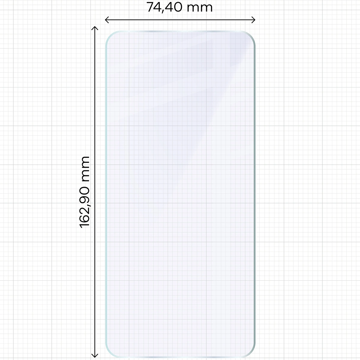 Miarka z wymiarami szkła hybrydowego Bizon Glass Mule do HAMMER Iron V
