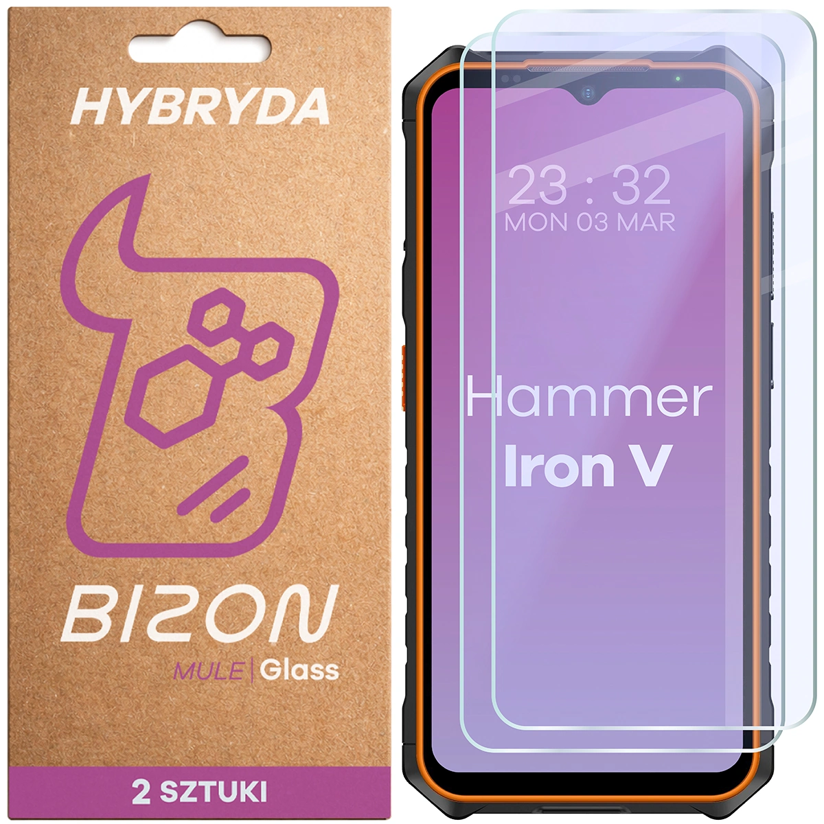 Elastyczne szkło hybrydowe Bizon Glass Mule Duo do HAMMER Iron V, 2 sztuki