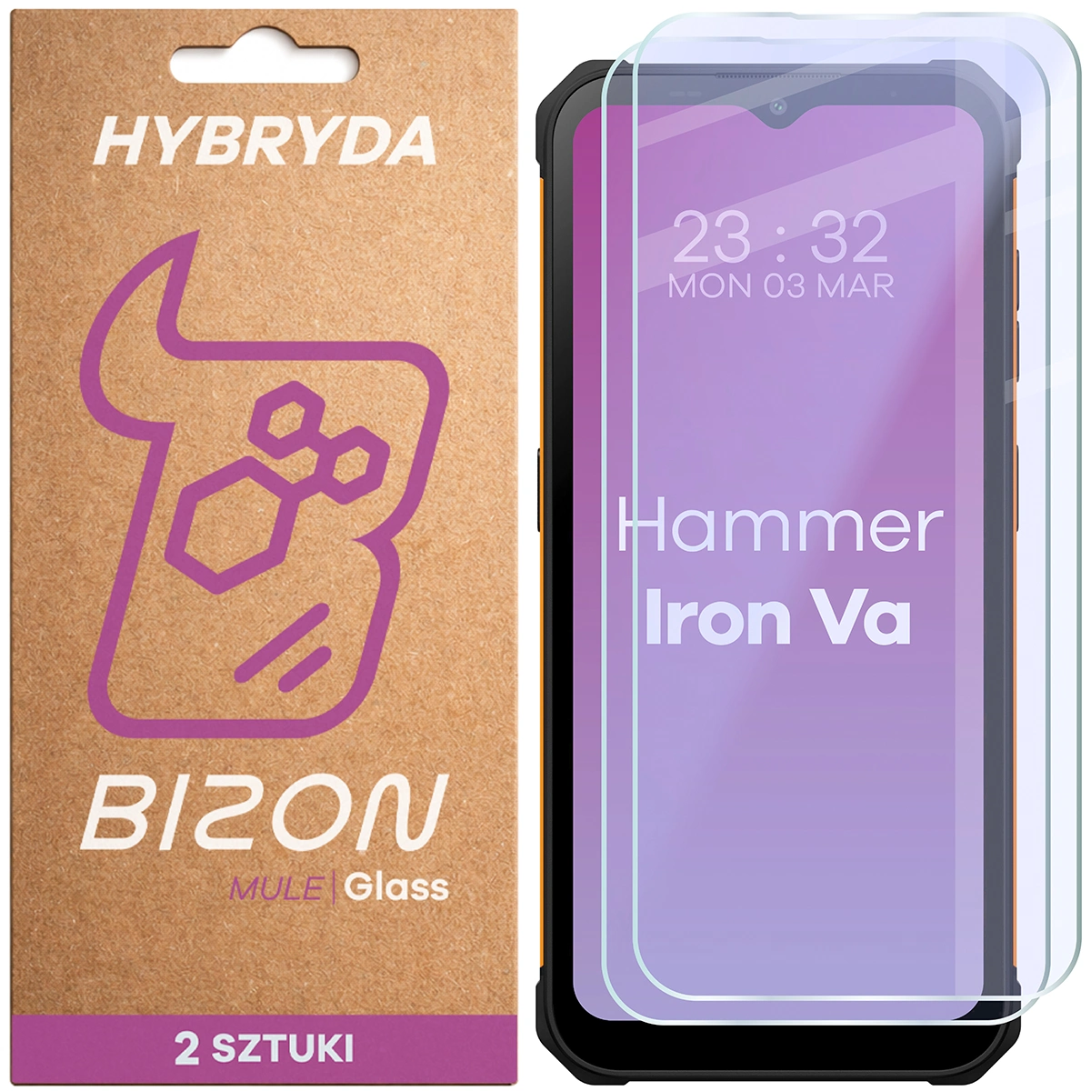 Elastyczne szkło hybrydowe Bizon Glass Mule Duo do HAMMER Iron Va, 2 sztuki