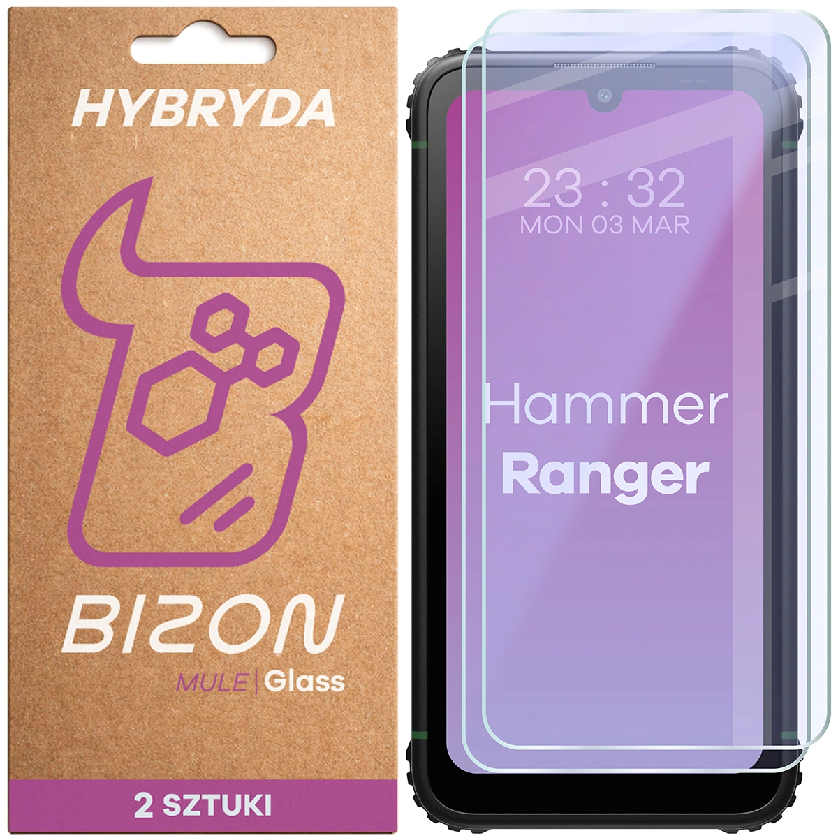 Elastyczne szkło hybrydowe Bizon Glass Mule Duo do HAMMER Ranger, 2 sztuki