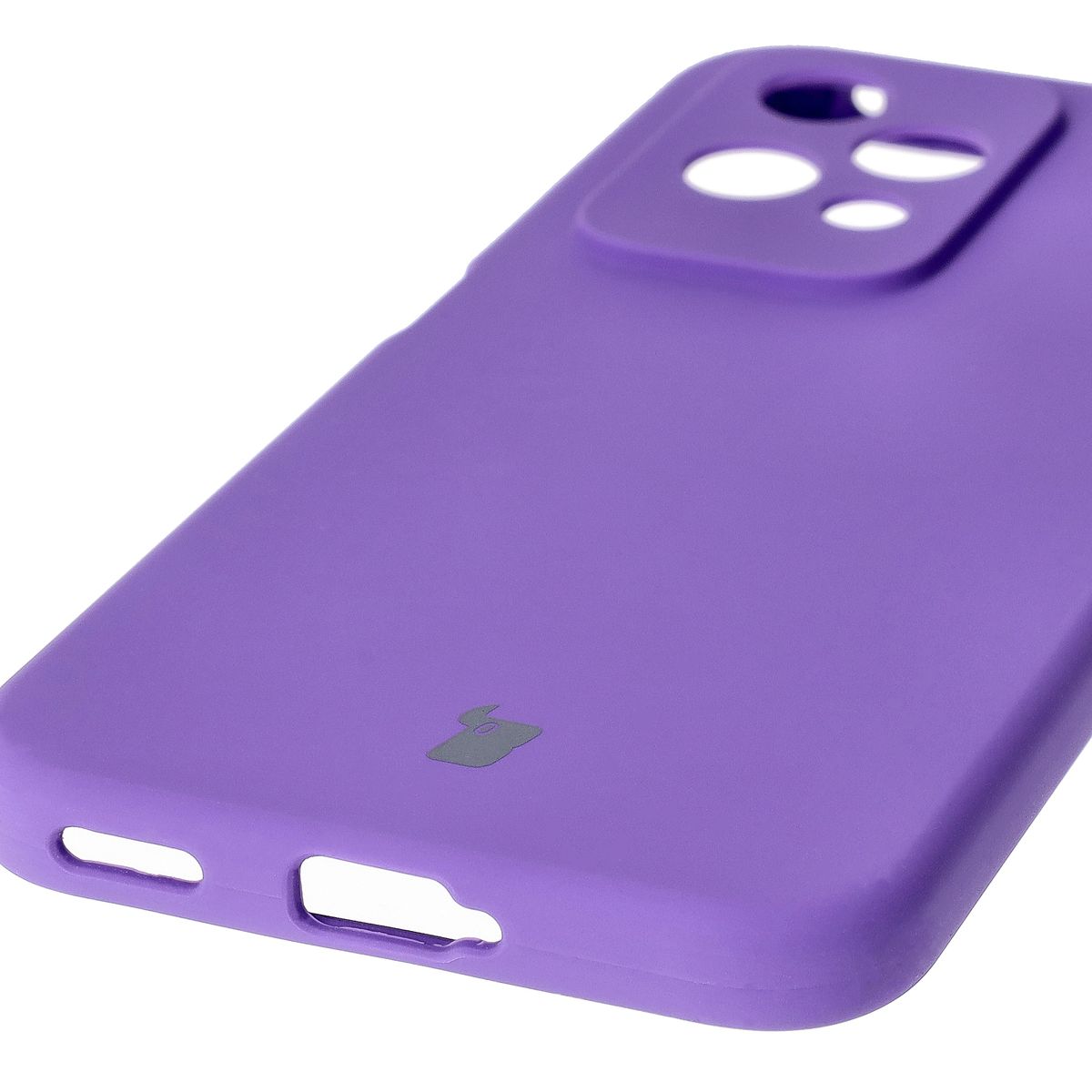 Close-up of precise cutouts and wireless charging capability in Bizon Soft Case