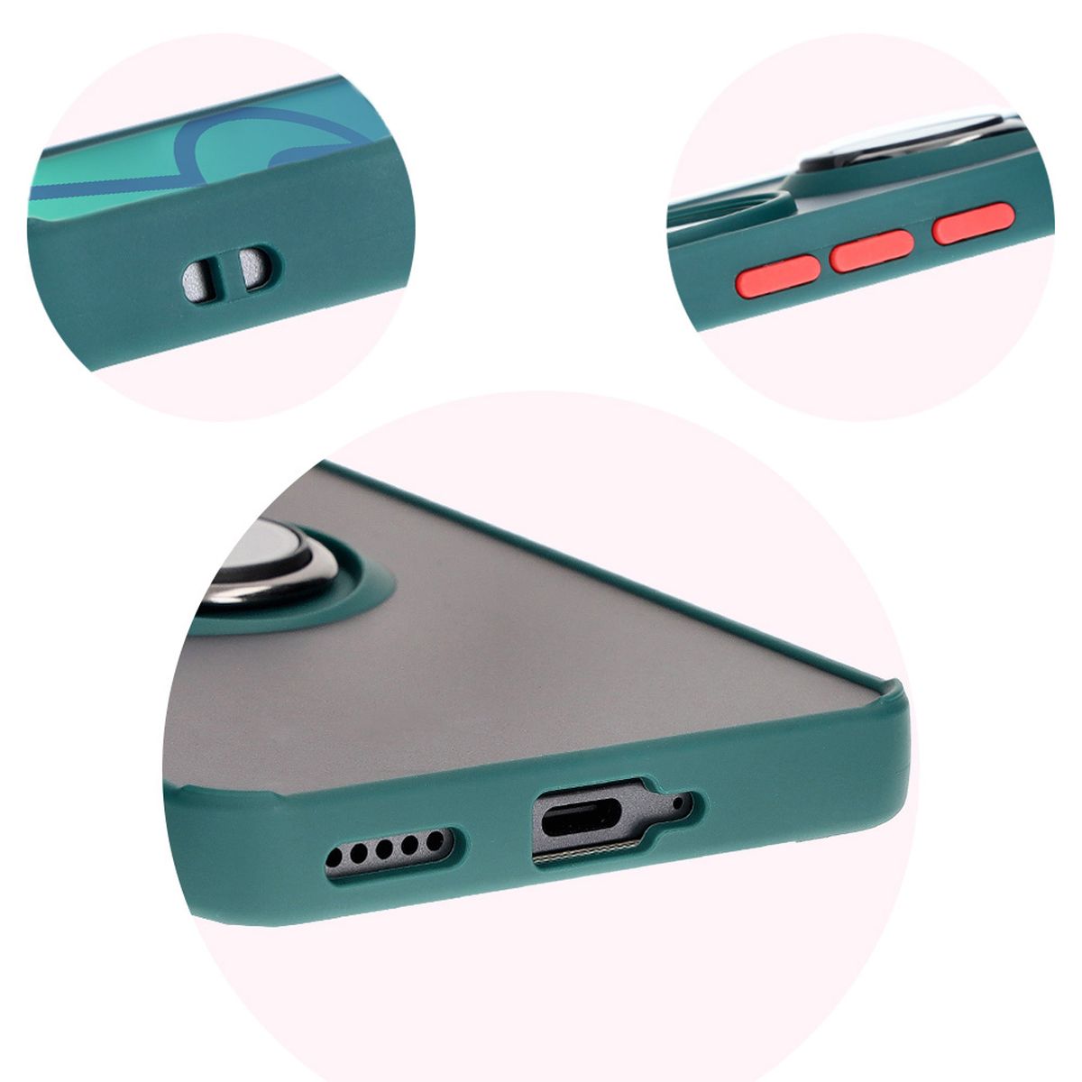 Precise cutouts, integrated covers, and lanyard cutout in Bizon Case Hybrid Ring