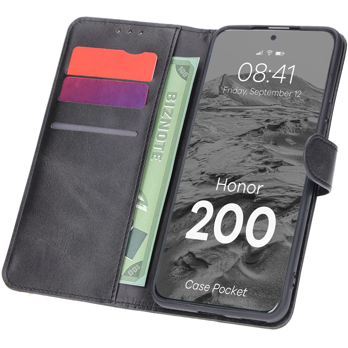 Hülle mit Klappe Bizon Case Pocket für Honor 200