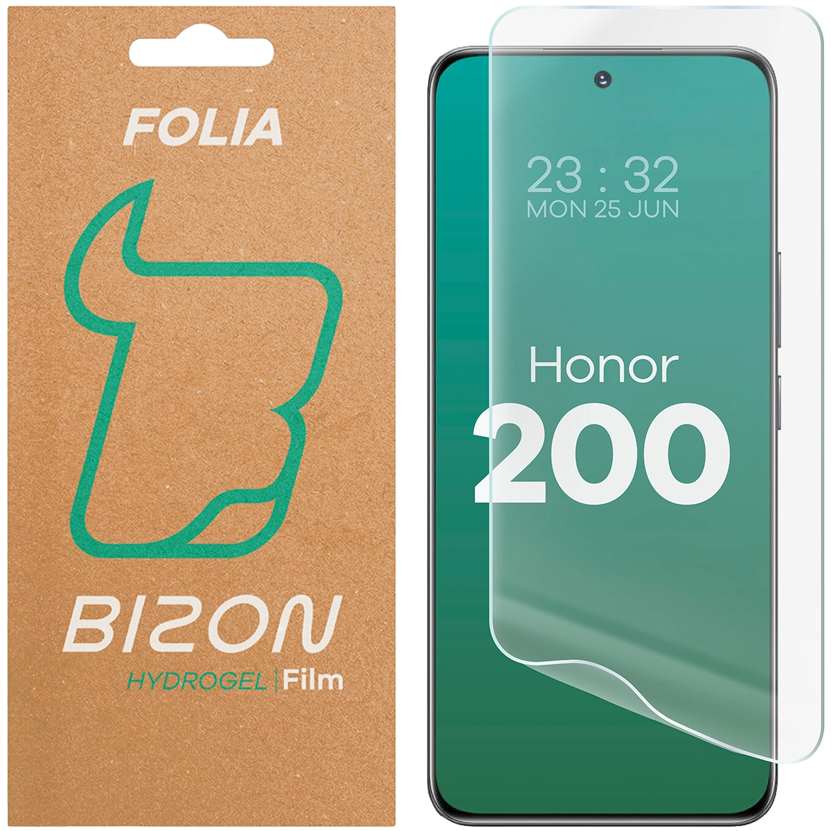 Pudełko i folia hydrożelowa na ekran Bizon Glass Hydrogel Front do Honor 200